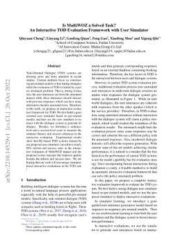 Is MultiWOZ a Solved Task? An Interactive TOD Evaluation Framework with
  User Simulator