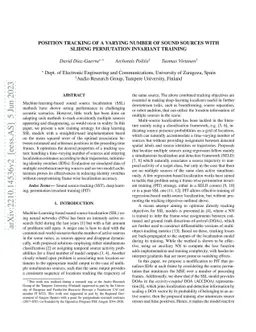Position tracking of a varying number of sound sources with sliding
  permutation invariant training