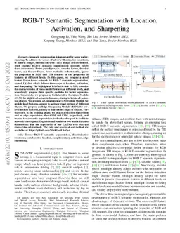 RGB-T Semantic Segmentation with Location, Activation, and Sharpening