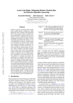 Look to the Right: Mitigating Relative Position Bias in Extractive
  Question Answering