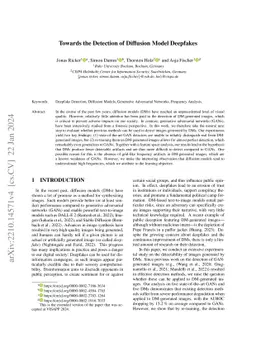 Towards the Detection of Diffusion Model Deepfakes