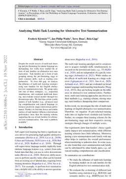 Analyzing Multi-Task Learning for Abstractive Text Summarization