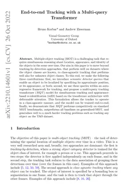 End-to-end Tracking with a Multi-query Transformer