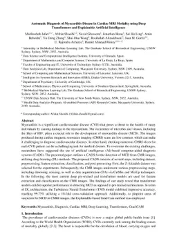 Automatic Diagnosis of Myocarditis Disease in Cardiac MRI Modality using
  Deep Transformers and Explainable Artificial Intelligence