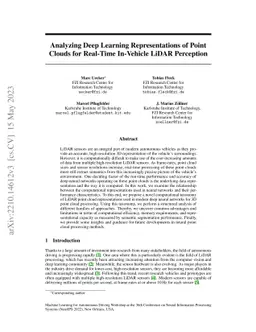 Analyzing Deep Learning Representations of Point Clouds for Real-Time
  In-Vehicle LiDAR Perception