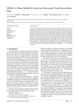 DEMIS: A Threat Model for Selectively Encrypted Visual Surveillance Data