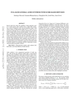 Full-band General Audio Synthesis with Score-based Diffusion