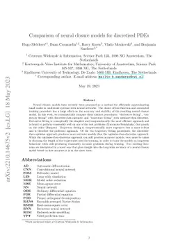 Comparison of neural closure models for discretised PDEs