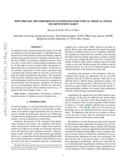 How precise are performance estimates for typical medical image
  segmentation tasks?