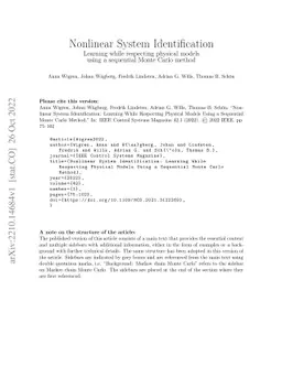Nonlinear System Identification: Learning while respecting physical
  models using a sequential Monte Carlo method