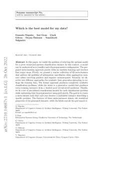 Which is the best model for my data?