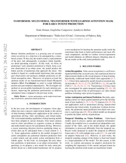 TAMFormer: Multi-Modal Transformer with Learned Attention Mask for Early
  Intent Prediction