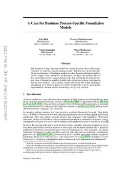 A Case for Business Process-Specific Foundation Models