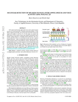 Multitask Detection of Speaker Changes, Overlapping Speech and Voice
  Activity Using wav2vec 2.0