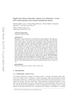 Rapid and robust endoscopic content area estimation: A lean GPU-based
  pipeline and curated benchmark dataset
