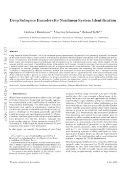 Deep Subspace Encoders for Nonlinear System Identification