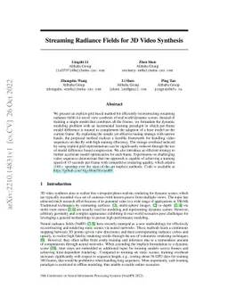 Streaming Radiance Fields for 3D Video Synthesis