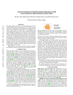 Text-to-speech synthesis from dark data with evaluation-in-the-loop data
  selection