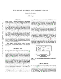 Quantum deep recurrent reinforcement learning