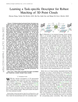 Learning a Task-specific Descriptor for Robust Matching of 3D Point
  Clouds