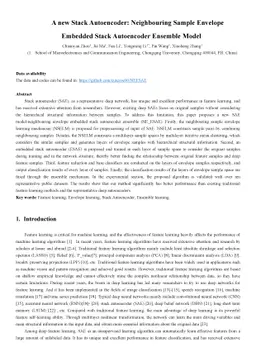 A new Stack Autoencoder: Neighbouring Sample Envelope Embedded Stack
  Autoencoder Ensemble Model