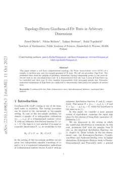 Topology-Driven Goodness-of-Fit Tests in Arbitrary Dimensions