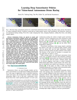 Learning Deep Sensorimotor Policies for Vision-based Autonomous Drone
  Racing