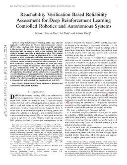 Reachability Verification Based Reliability Assessment for Deep
  Reinforcement Learning Controlled Robotics and Autonomous Systems