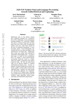 FaD-VLP: Fashion Vision-and-Language Pre-training towards Unified
  Retrieval and Captioning