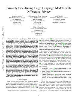 Privately Fine-Tuning Large Language Models with Differential Privacy