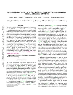 IDEAL: Improved DEnse locAL Contrastive Learning for Semi-Supervised
  Medical Image Segmentation