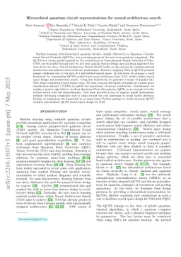 Hierarchical quantum circuit representations for neural architecture
  search