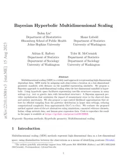 Bayesian Hyperbolic Multidimensional Scaling