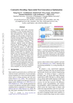 Contrastive Decoding: Open-ended Text Generation as Optimization