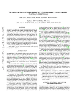 Training Autoregressive Speech Recognition Models with Limited in-domain
  Supervision