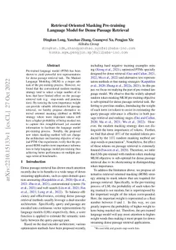 Retrieval Oriented Masking Pre-training Language Model for Dense Passage
  Retrieval