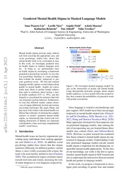 Gendered Mental Health Stigma in Masked Language Models