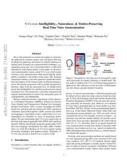 V-Cloak: Intelligibility-, Naturalness- & Timbre-Preserving Real-Time
  Voice Anonymization