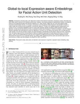 Global-to-local Expression-aware Embeddings for Facial Action Unit
  Detection