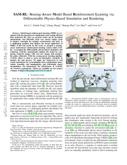 SAM-RL: Sensing-Aware Model-Based Reinforcement Learning via
  Differentiable Physics-Based Simulation and Rendering