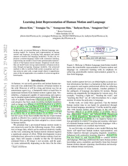 Learning Joint Representation of Human Motion and Language