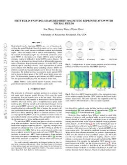 HRTF Field: Unifying Measured HRTF Magnitude Representation with Neural
  Fields