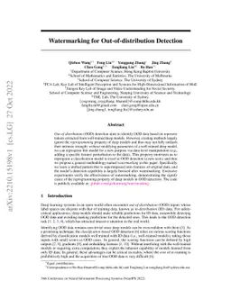 Watermarking for Out-of-distribution Detection