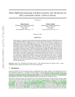Deep-MDS Framework for Recovering the 3D Shape of 2D Landmarks from a
  Single Image