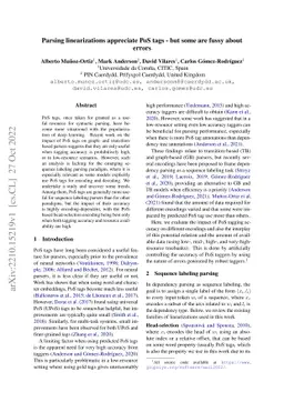 Parsing linearizations appreciate PoS tags - but some are fussy about
  errors