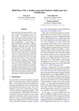 BERT-Flow-VAE: A Weakly-supervised Model for Multi-Label Text
  Classification