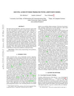 Solving Audio Inverse Problems with a Diffusion Model