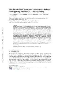Painting the black box white: experimental findings from applying XAI to
  an ECG reading setting