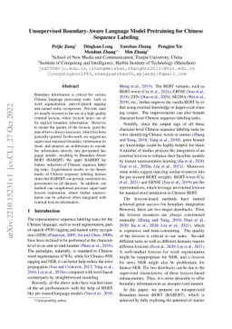 Unsupervised Boundary-Aware Language Model Pretraining for Chinese
  Sequence Labeling