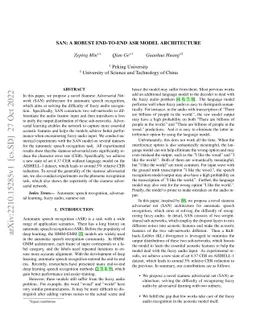 SAN: a robust end-to-end ASR model architecture